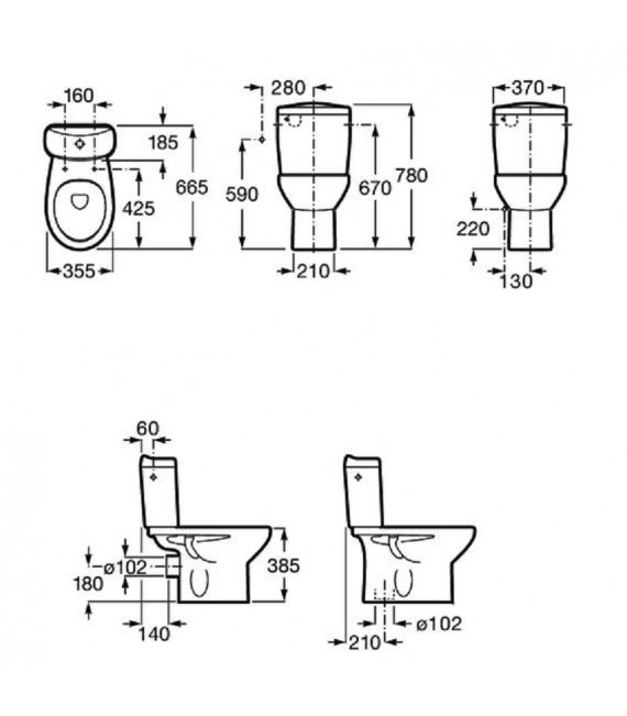 ROCA VICTORIA Inodoro Completo Pérgamon