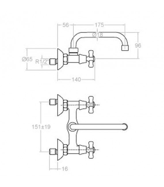 RAMON SOLER 3109C GAUDI Grifo Repisa Para Fregadero