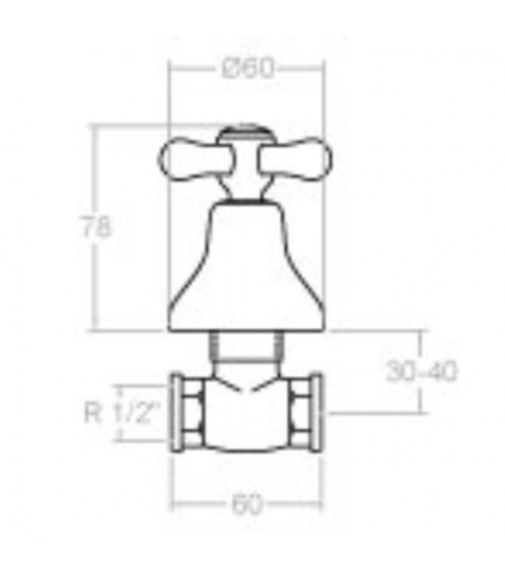 RAMON SOLER 3107C1/2X1 GAUDI Llave De Paso 1/2"