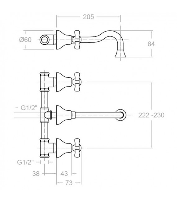 RAMON SOLER 3120C GAUDI Grifo Lavabo Empotrado