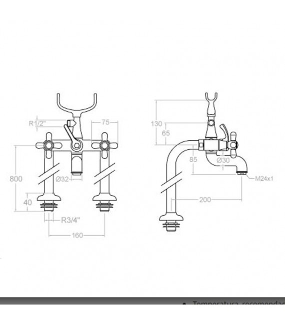 RAMON SOLER 3135CG GAUDI Grifo De Bañera Con Columnas