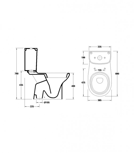 VALADARES OCEANUS Taza Sin Cisterna Y Sin Asiento