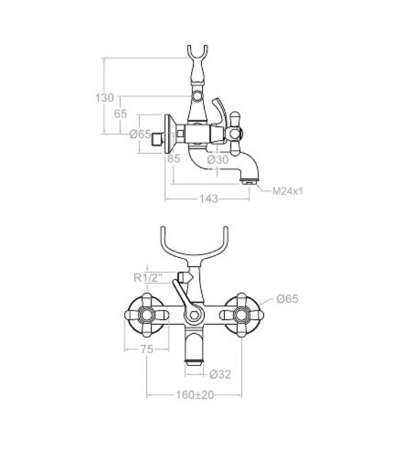 RAMON SOLER 3105CG GAUDI Grifo De Bañera Con Equipo