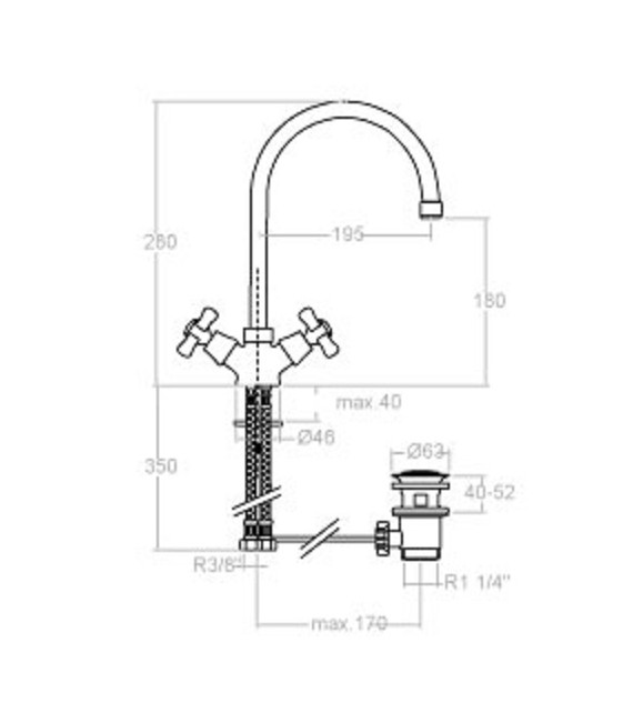 RAMON SOLER 3110CVA GAUDI Grifo Bimando Lavabo