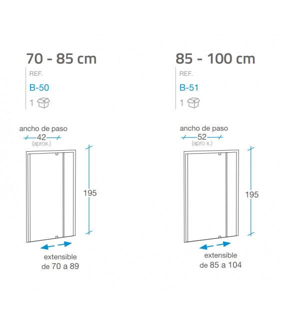 BECRISA INSIDE Frontal Ducha Abatible Transparente