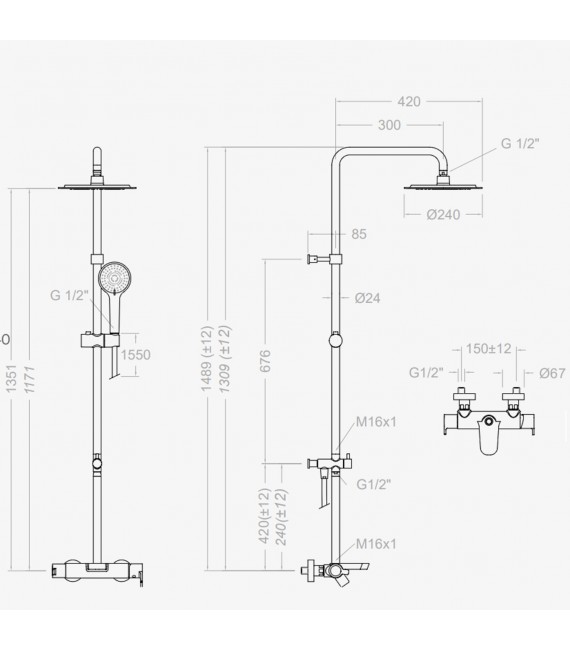 RAMON SOLER 9356 RP240 BLAUTHERM Conjunto Grifo Baño-Ducha