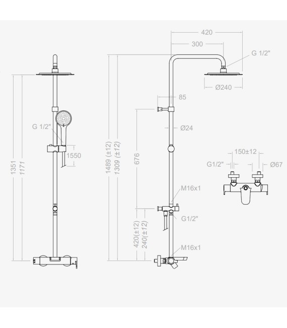 RAMON SOLER 9456 RP240 BLAUTHERM Conjunto Grifo Baño-Ducha