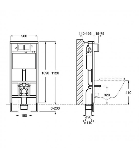 ROCA A890090020 Duplo Wc Cisterna Empotrada