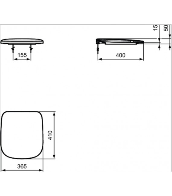 IDEAL STANDARD T318601 ESEDRA Asiento Corto WC Caída Normal