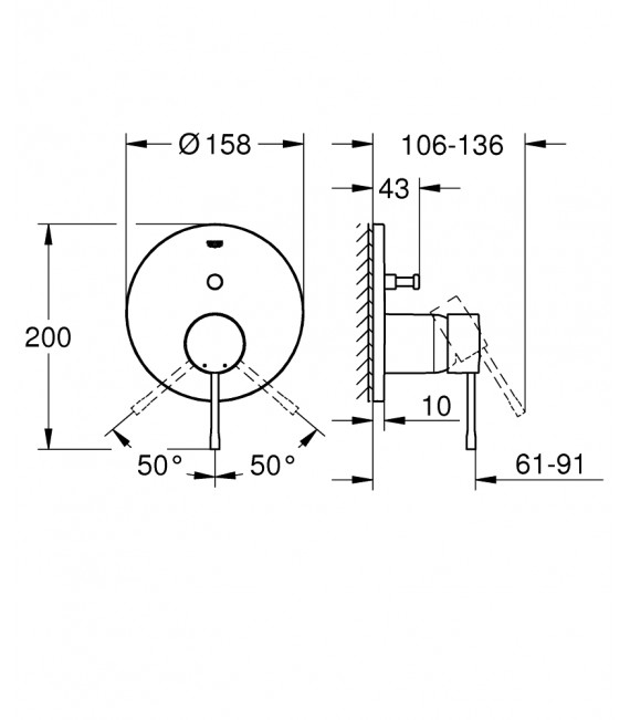 GROHE 24 058 001 ESSENCE Grifo Empotrado Baño/Ducha