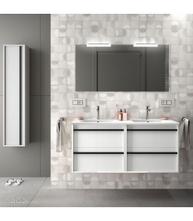 SALGAR 84954 ATTILA Conjunto Mueble 120 Blanco Brillo