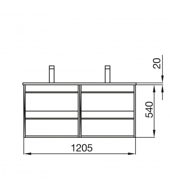 SALGAR 84957 ATTILA Mueble+Lavabo 120 Roble Ostippo
