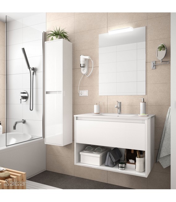 SALGAR NOJA Conjunto Mueble 1 Cajón Completo Blanco Brillo