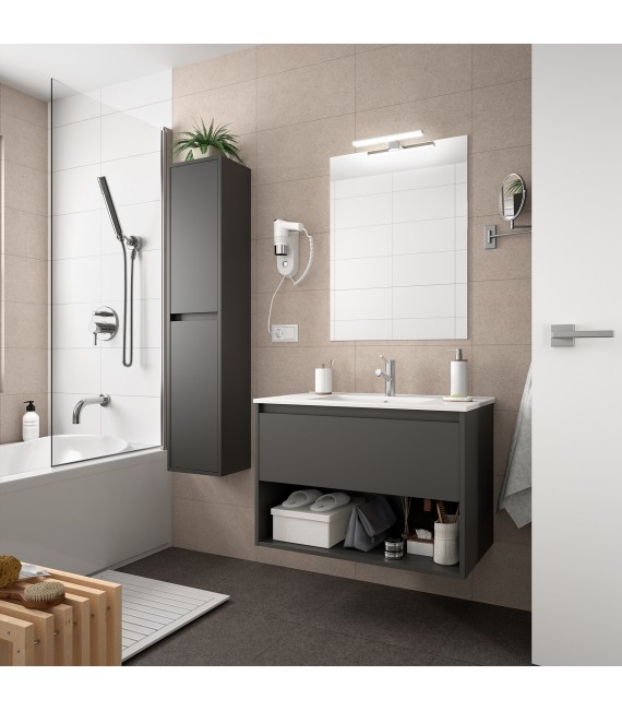 SALGAR NOJA Conjunto Mueble 1 Cajón Completo Gris Mate