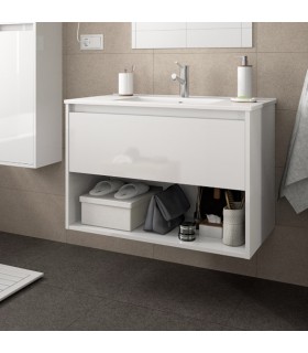 SALGAR NOJA Mueble+Lavabo Con 1 Cajón Blanco Brillo