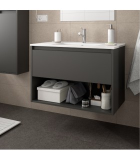 SALGAR NOJA Mueble+Lavabo Con 1 Cajón Gris Mate