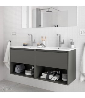 SALGAR 81298 NOJA Mueble+Lavabo Con 2 Cajones 120 Gris Mate