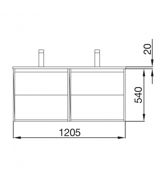 SALGAR 81298 NOJA Mueble+Lavabo Con 2 Cajones 120 Gris Mate
