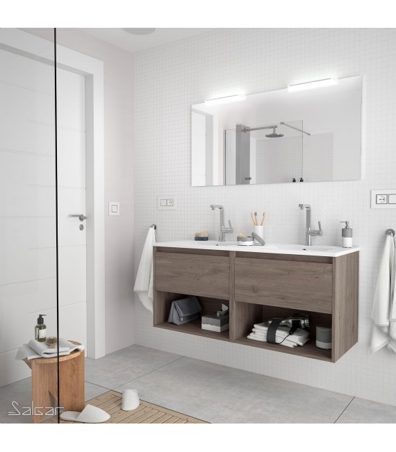 SALGAR 85021 NOJA Conjunto Mueble 2 Cajones 120 Roble Eternity