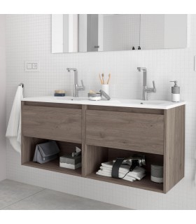 SALGAR 85022 NOJA Mueble+Lavabo Con 2 Cajones 120 Roble Eternity