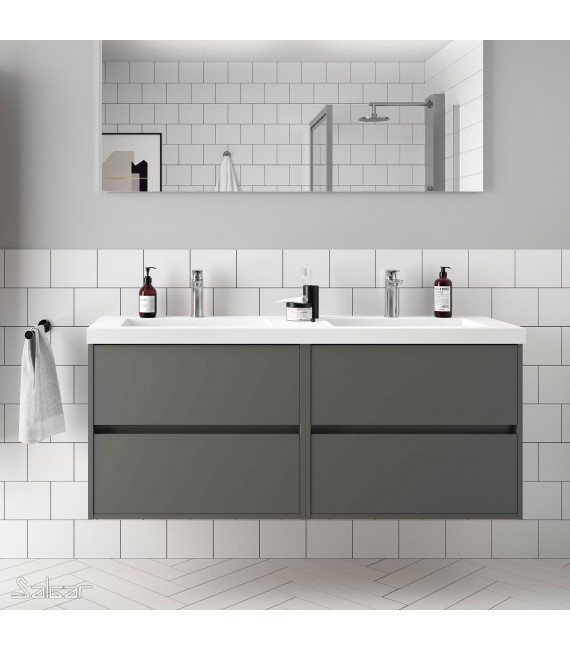SALGAR 85099 NOJA Mueble+Lavabo 140 Gris Mate