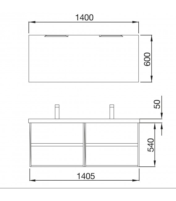 SALGAR NOJA 85095 Conjunto Mueble 140 Gris Mate