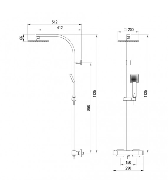 GALINDO 110049300 NITRO Columna Termostática C/Accesorios