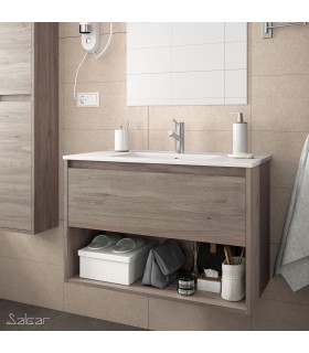 SALGAR NOJA Mueble+Lavabo Con 1 Cajón Roble Eternity