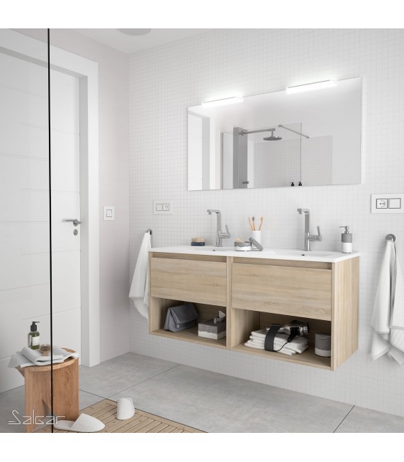 SALGAR 85023 NOJA Conjunto Mueble 2 Cajones 120  Roble Caledonia