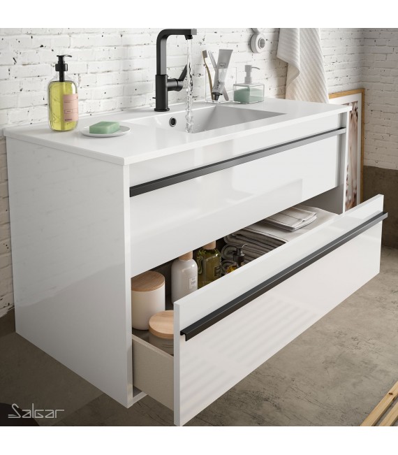 SALGAR ATTILA Conjunto Mueble Completo Blanco Brillo
