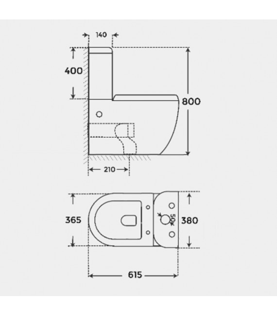 FOSSIL NATURA 00443 VERONA Inodoro Negro Mate Asiento Extraplano