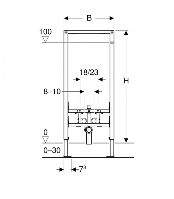 GEBERIT 111.512.00.2 DUOFIX Bastidor Bidé 98 cms