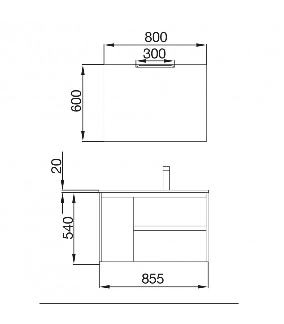 SALGAR 85058 NOJA 855 Conjunto Mueble Blanco Brillo