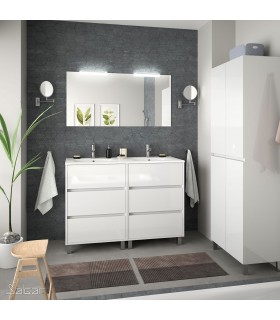 SALGAR 85146 ARENYS Conjunto Mueble 120 Blanco Brillo