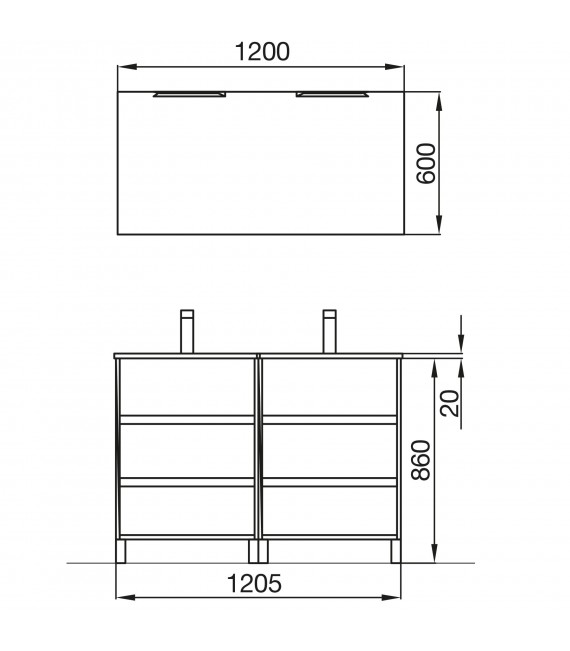 SALGAR 85148 ARENYS Conjunto Mueble 120 Gris Mate