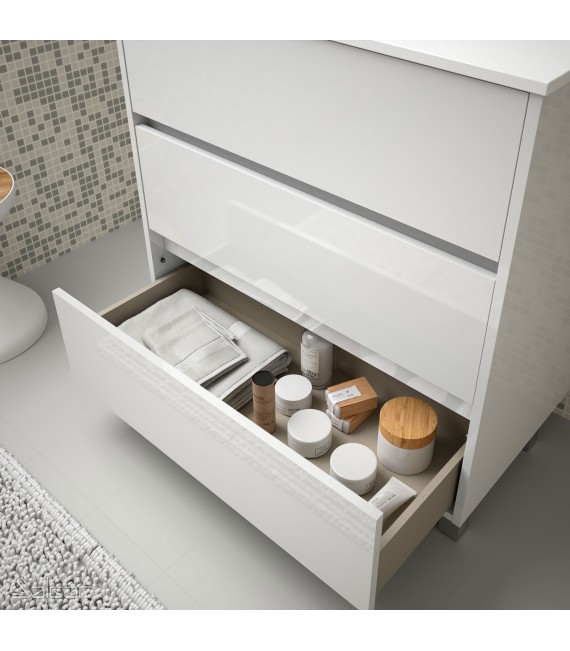 SALGAR ARENYS Mueble+Lavabo Blanco Brillo