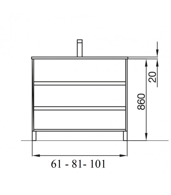 SALGAR ARENYS Mueble+Lavabo Gris Mate