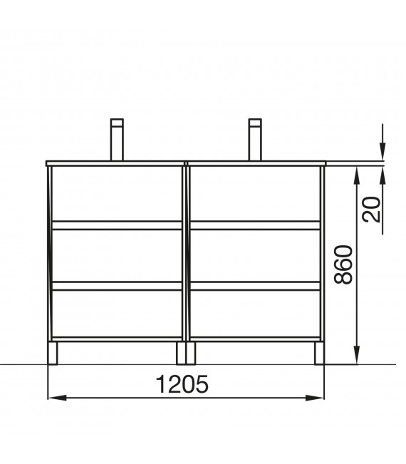 SALGAR 85150 ARENYS Mueble+Lavabo 120 Blanco Brillo