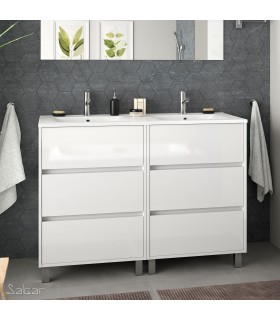 SALGAR 85150 ARENYS Mueble+Lavabo 120 Blanco Brillo