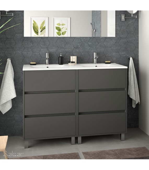 SALGAR 85152 ARENYS Mueble+Lavabo 120 Gris Mate