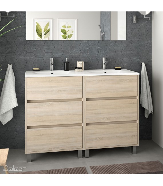 SALGAR 85153 ARENYS Mueble+Lavabo 120 Roble Caledonia