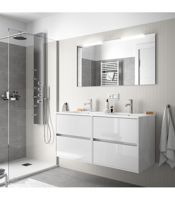 SALGAR 85085 NOJA Conjunto Mueble 120 Blanco Brillo