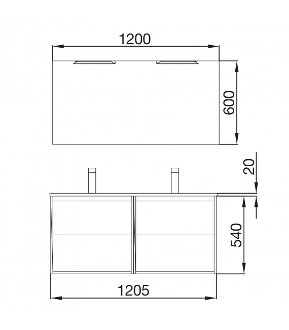 SALGAR 85087 NOJA Conjunto Mueble 120 Gris Mate