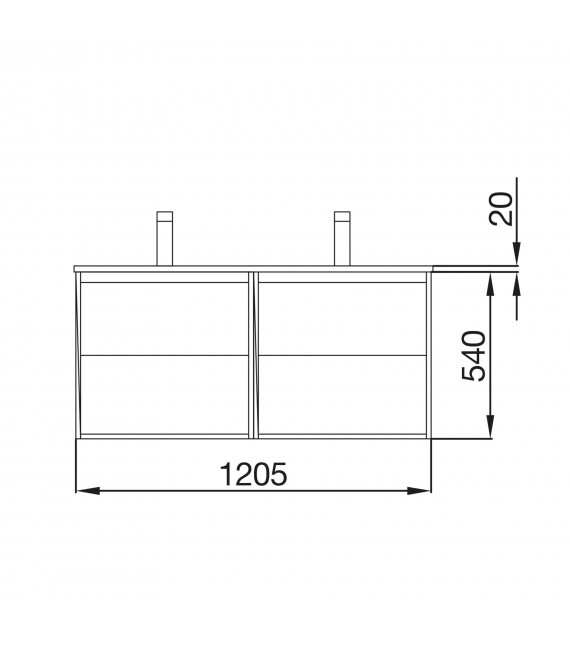 SALGAR 85089 NOJA Mueble+Lavabo 120 Blanco Brillo