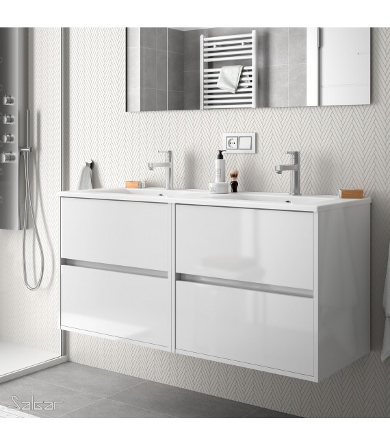 SALGAR 85089 NOJA Mueble+Lavabo 120 Blanco Brillo