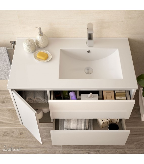 SALGAR 85066 NOJA 855 Mueble+Lavabo Blanco Brillo