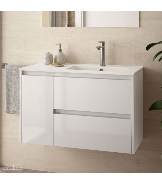 SALGAR 85066 NOJA 855 Mueble+Lavabo Blanco Brillo