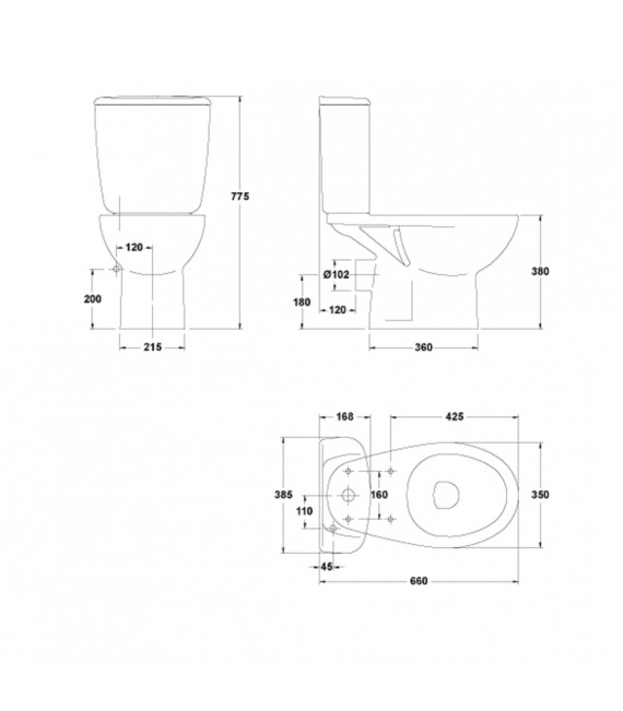 GALA G1818001 ELIA Inodoro Completo Desagüe A Pared
