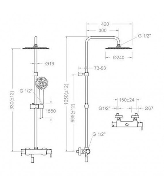 RAMON SOLER 9378 RP240 BLAUTHERM Grifo Monomando Gran Ducha