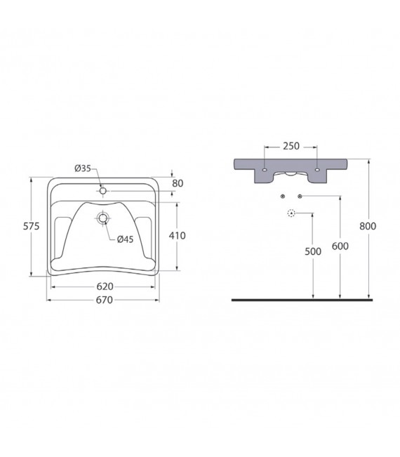 PRESTOSAN BASIC 88600 Lavabo Fijo Sin Grifo